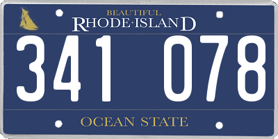 RI license plate 341078