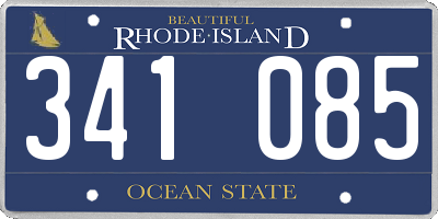 RI license plate 341085