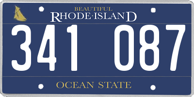 RI license plate 341087