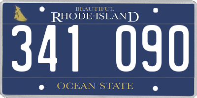 RI license plate 341090