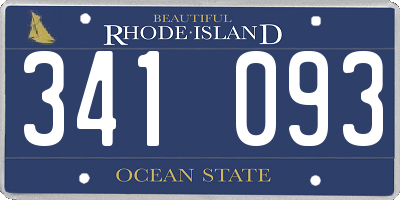 RI license plate 341093