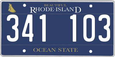 RI license plate 341103