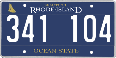 RI license plate 341104