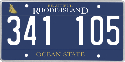 RI license plate 341105