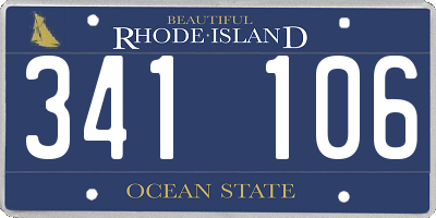 RI license plate 341106