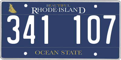 RI license plate 341107