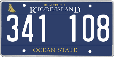 RI license plate 341108