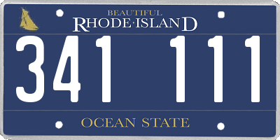 RI license plate 341111