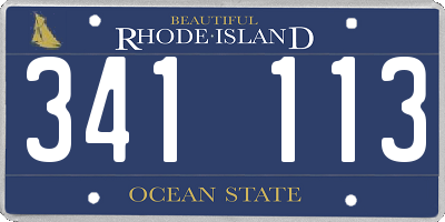 RI license plate 341113