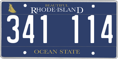 RI license plate 341114
