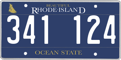 RI license plate 341124