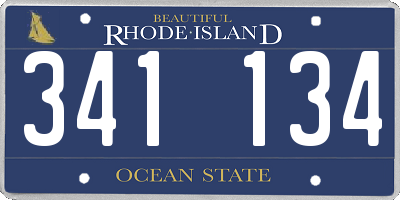 RI license plate 341134