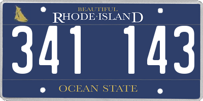 RI license plate 341143