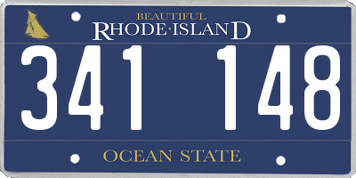 RI license plate 341148