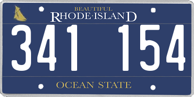 RI license plate 341154