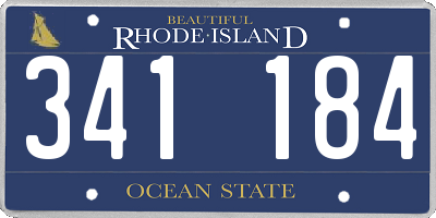 RI license plate 341184