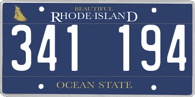 RI license plate 341194