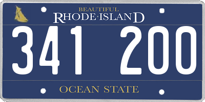 RI license plate 341200