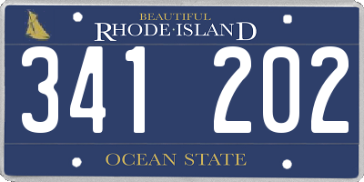 RI license plate 341202