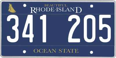 RI license plate 341205