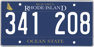 RI license plate 341208