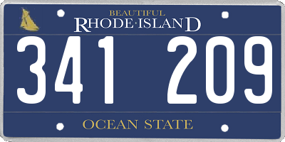RI license plate 341209