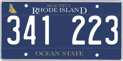 RI license plate 341223