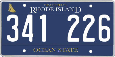 RI license plate 341226