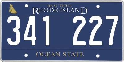 RI license plate 341227