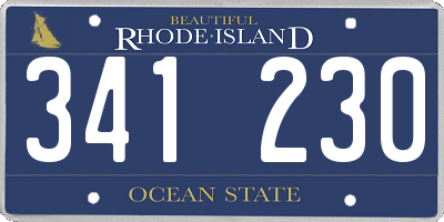 RI license plate 341230