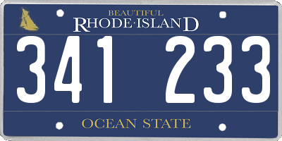 RI license plate 341233