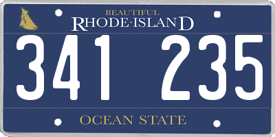 RI license plate 341235
