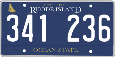 RI license plate 341236