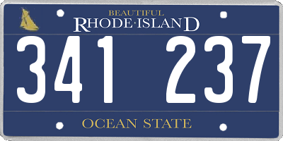 RI license plate 341237