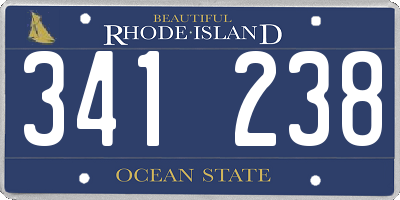 RI license plate 341238