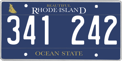 RI license plate 341242