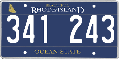 RI license plate 341243