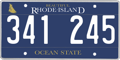 RI license plate 341245