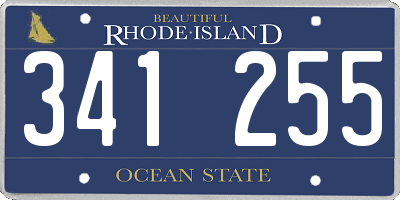RI license plate 341255
