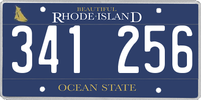 RI license plate 341256