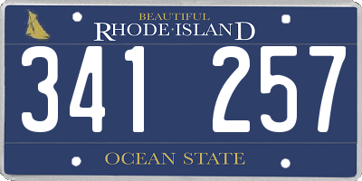 RI license plate 341257