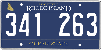 RI license plate 341263