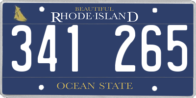 RI license plate 341265