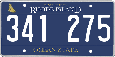 RI license plate 341275