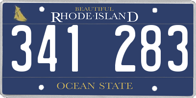 RI license plate 341283