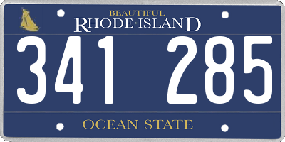 RI license plate 341285