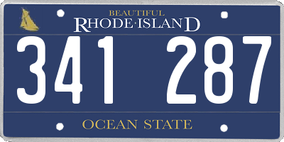 RI license plate 341287