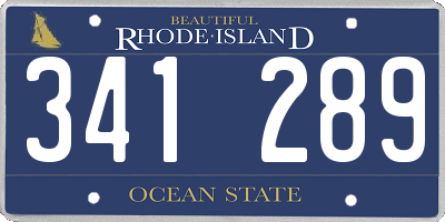 RI license plate 341289