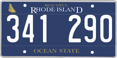 RI license plate 341290