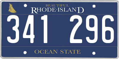 RI license plate 341296
